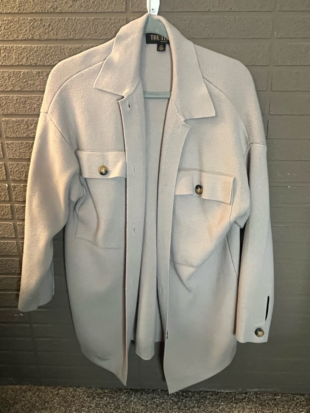 Truth by Republic Women's Cream Wool-Blend Pea Coat